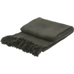 Home Styling Collection Přehoz na postel s třásněmi, 130 x 170 cm, zelený