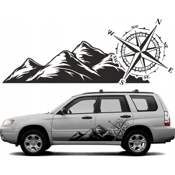 Samolepicí dekorace na vozidlo SAMOLEPKA NA AUTO RŮŽICE VĚTRŮ OFFROAD 34X85