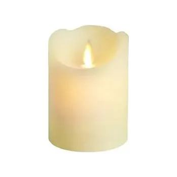 Svíčka LED svíčka s pohyblivým plamenem, krémová vosková, 10 cm, na baterie