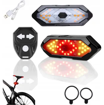 Cyklosvítilna ZADNÍ SVĚTLO NA KOLO S BLINKRY 5 REŽIMŮ DÁLKOVÉ OVLÁDÁNÍ USB NABÍJENÍ