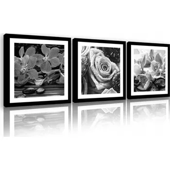 Obraz OBRAZ NA PLÁTNĚ CANVAS 75x25 KVĚTY RŮŽE ORCHIDEJ
