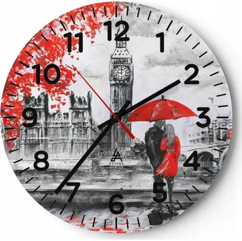 Hodiny Nástěnné hodiny do kuchyně 30x30 Město Skleněné hodiny do obýváku Loft Tiché