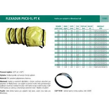 Hubice k vysavači HADICE FLEXADUR PVCX-1L PT K - hadice pro vytápění hal (+100°C), průměr 450 mm