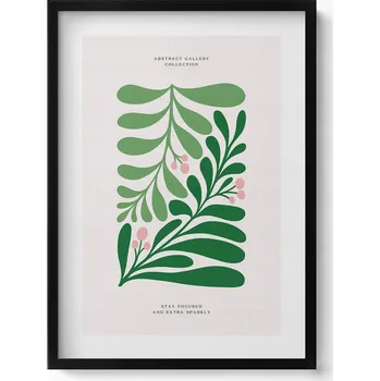 Obraz Dekorativní nástěnný obraz v černém rámu - Ilustrace rostlin a květin 50x70 cm