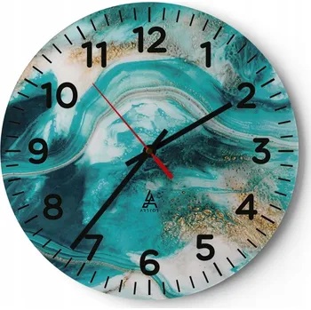 Hodiny Nástěnné hodiny do obýváku 40x40 Abstrakce Kulatý Skleněné hodiny Loft Tiché