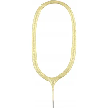 Dortová svíčka Zlaté Prskavky číslice 0 16,5 cm