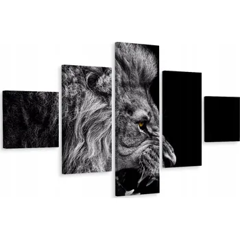 Obraz Vícedílný obraz Černobílý PORTRET Lva 3D 150x90