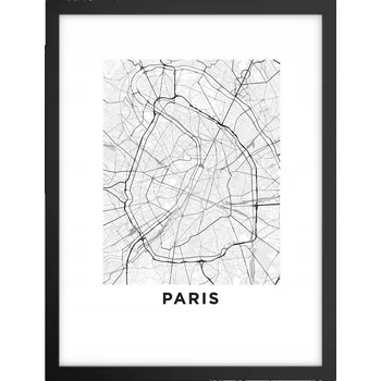 Obraz Obraz plakát v černém rámu do obýváku 30x40 foto plakáty města na zeď