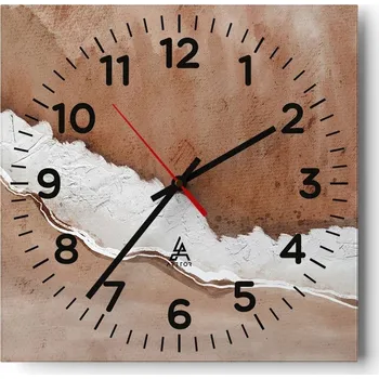 Hodiny Nástěnné hodiny do obýváku 40x40 Brzeg Bezhlučné hodiny na skle Stylové Tiché