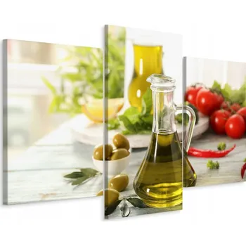 Obraz Obraz Triptych Olivový olej Zelenina Dieta 60x40