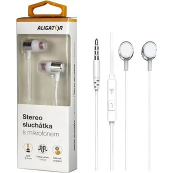 Sluchátka ALIGATOR AE005, Strong Bass, stříbrná