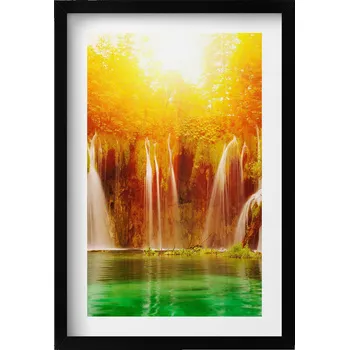 Obraz Dekorativní obraz v rámu do obýváku Malebný výhled na vodopád 40x60 cm