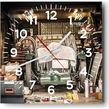 Hodiny Nástěnné hodiny do obýváku 40x40 Auto Tiché Skleněné hodiny Bez hlučnosti