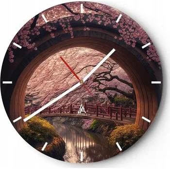 Hodiny Velké nástěnné hodiny na zeď 40x40 Most Skleněné hodiny Kulatý Tiché