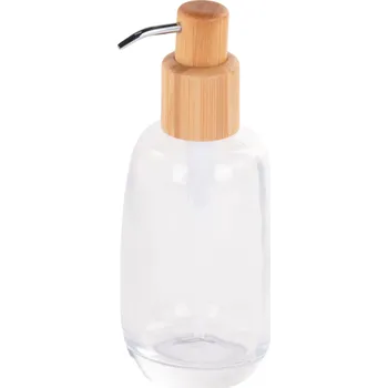 Mýdlenka 4Living Dávkovač mýdla LINA, sklo a bambus