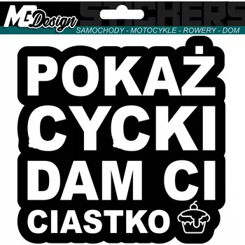 Samolepicí dekorace na vozidlo SAMOLEPKA na auto SMĚŠNÉ UKÁZAT PRSA 12x12