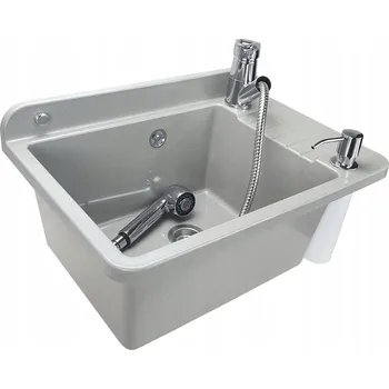 Granitový dřez Technický dřez Zelvo granitový šedý jednokomorový 50,5x34,5 cm