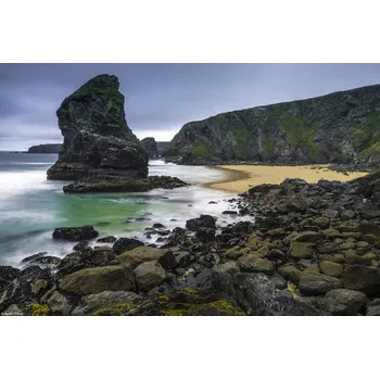 Obraz Plakát Bedruthan Steps, pláž Cornwall, bez rámu, 30 x 20 cm