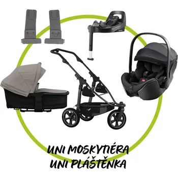 Kočárek TFK - Trends for Kids Akční set TFK Mono 3 frame - air wheel + Hluboká korba kombi + Pláštěnka + Moskytiéra + adaptéry na autosedačku + autosedačka Britax Romer BabySafe PRO + isofix base