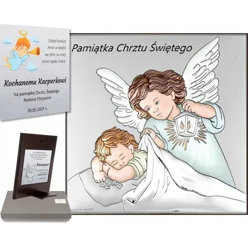 Obraz Obrázek dárek ke křtinám svatého stříbrný