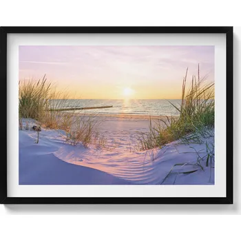 Obraz Obraz grafika v rámečku Polské moře – pláž v paprscích slunce 80x60 cm