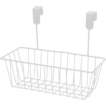 Storagesolutions Kovový koš k zavěšení na dveře, 28 x 15 x 21 cm, bílý