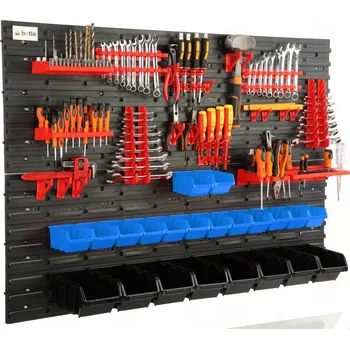 Obraz DÍLENSKÁ ZEĎ S NÁŘADÍM 115X78 CM 22 ZÁSOBNÍKŮ GARÁŽOVÝ REGÁL