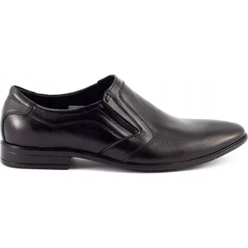 Pánské polobotky Pánské společenské boty nazouvací z přírodní kůže POLSKÉ 284 černé 43