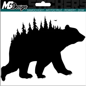 Samolepicí dekorace na vozidlo SAMOLEPKA na auto MEDVĚD LES 12x15 cm