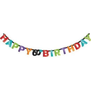 Narozeninová girlanda Nápis k 60. narozeninám 213 cm