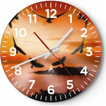 Hodiny Kuchyňské nástěnné hodiny 30x30 Krajina Moderní Skleněné hodiny do obýváku Tiché