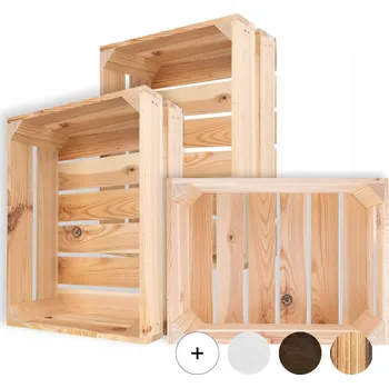 Úložný box Krabice z dřevěných desek krabička na hračky 40x30x15 cm x 3
