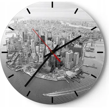 Hodiny Velké nástěnné hodiny 40x40 Jork - Skleněné hodiny Kulatý Tiché