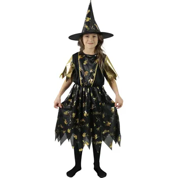 Dětský kostým čarodějnice černo-zlatá (S) e-obal