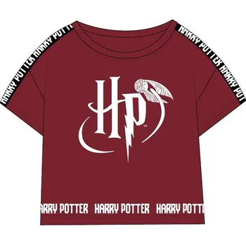 DÍVČÍ TRIČKO CROP TOP HARRY POTTER vínové 164