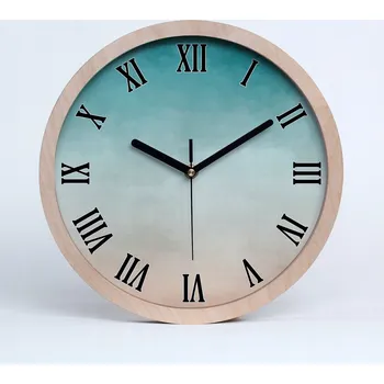 Hodiny Dřevěné nástěnné hodiny abstrakce pozadí průměr 25 cm