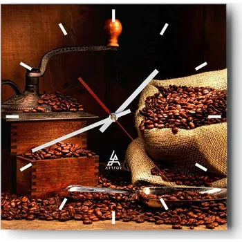 Hodiny Velké nástěnné hodiny 40x40 cm - Gastronomie - Skleněné hodiny - Tichý chod