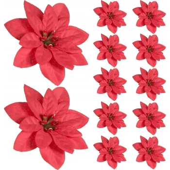 Vánoční dekorace Vánoční Hvězda - květy, Hlavička vánoční hvězdy 12 Ks