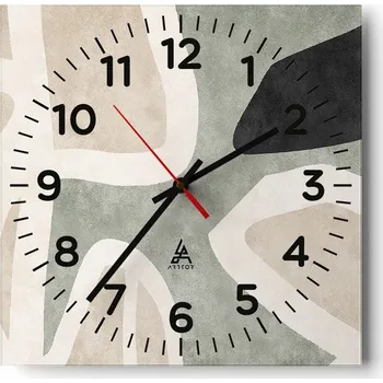 Hodiny Kuchyňské nástěnné hodiny 30x30 Abstrakce Skleněné hodiny do obýváku Tiché