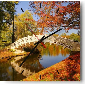 Hodiny Velké nástěnné hodiny 40x40 Krajina Skleněné hodiny Tiché