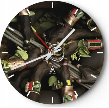 Hodiny Nástěnné hodiny do kuchyně 30x30 Afrika Skleněné hodiny do obýváku Loft Tiché