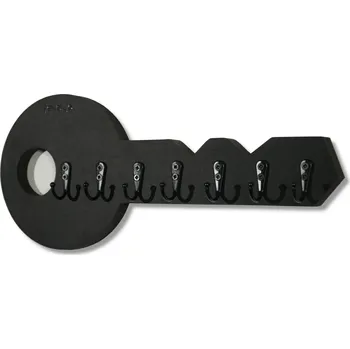 Věšák Dřevěný věšák na klíče organizér Klíč Černý loft