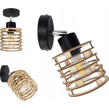 Nástěnné svítidlo Nástěnná lampa KINKIET E27 otočná loft KOULE Dřevo