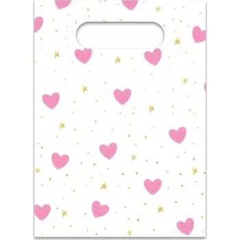 Sáček na potraviny DÁRKOVÉ TAŠKY LITTLE PRINCESS MALÁ PRINCEZNA SRDÍČKA 4 KS
