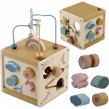 Interaktivní edukační kostka třídič Montessori skládačka hračka Nukido