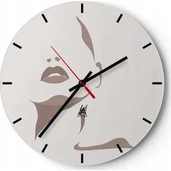 Hodiny Nástěnné hodiny do kuchyně 30x30 Žena Skleněné hodiny do obýváku Loft Tiché