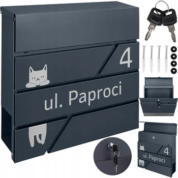 Poštovní schránka Poštovní schránka euroschránka, s vhozem, se schránkou na noviny M-TEC šedá