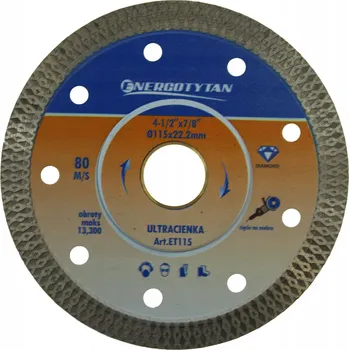 Řezný kotouč Diamantový kotouč na dlažbu 115x22.2 / 20 mm / ET115 ENERGOTYTAN POLSKO