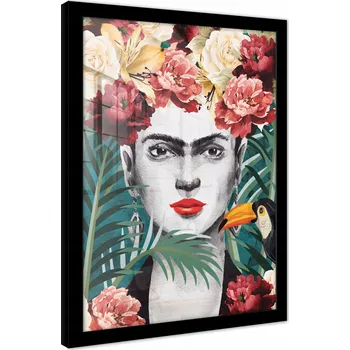 Obraz OBRAZ NA ZEĎ V RÁMU PLAKÁT OBÝVACÍ POKOJ LOŽNICE ŽENA FRIDA KAHLO 40x30
