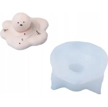 Výroba svíčky Silikonová forma na svíčky, vosk, mýdlo, sádru – Vánoční ROZTEKLÝ SNĚHULÁK